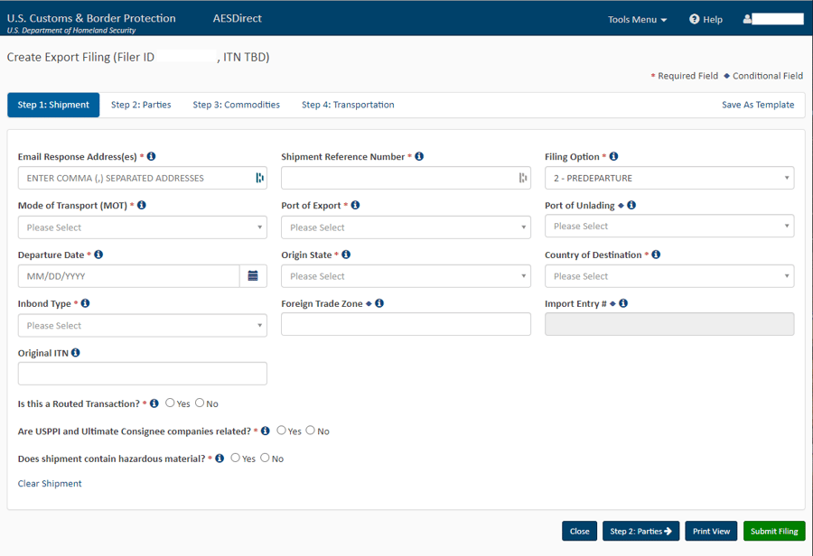 Filing your export shipment through the automated export system aes 